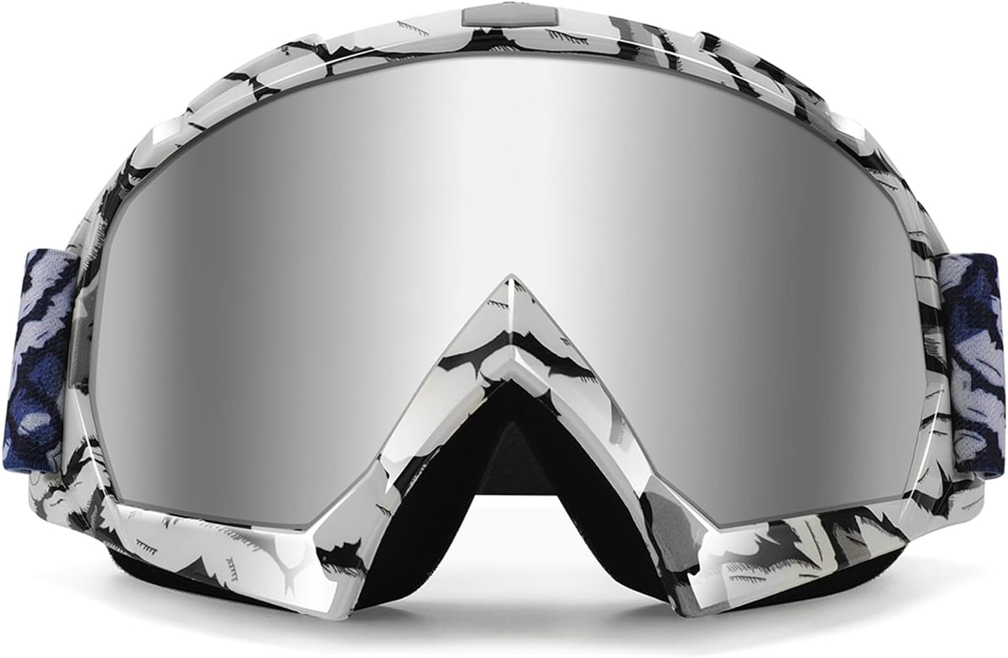 Dirt Bike Goggles - Polarized MX Helmet Goggles for ATV, Motocross | Off-Road & Ski Eyewear, UV400, anti Fog Scratch Lens, Windproof Dustproof, for Youth Men & Women - Sliver Lens