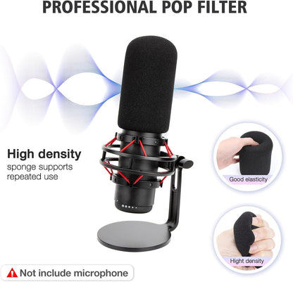 Hyperx Quadcast Boom Arm - Upgraded Red Boom Arm with Windscreen, Sound Insulation and Noise Reduction, Hyperx Quadcast Microphone Arm with 3/8" to 5/8" Adapter