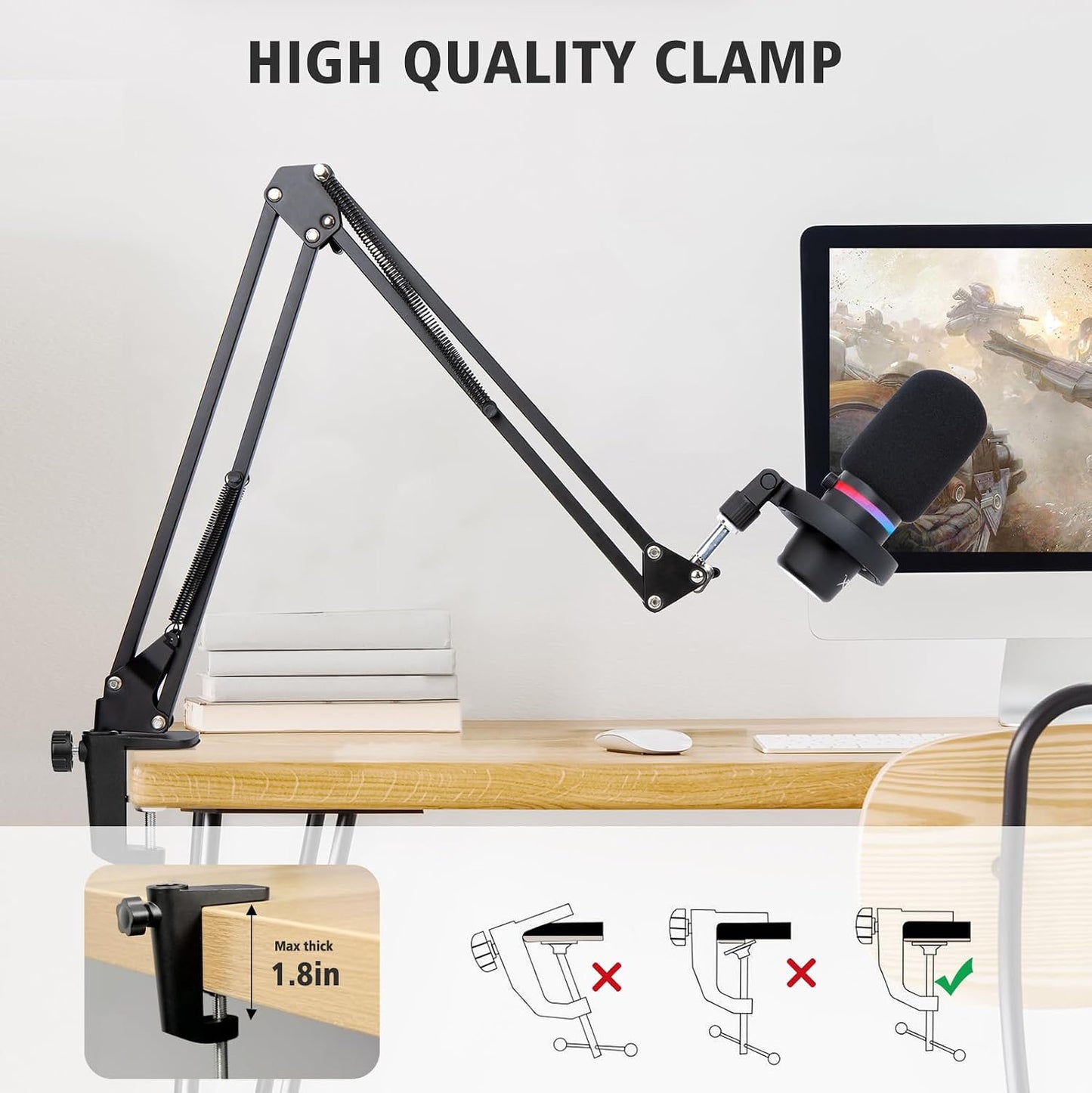 Hyperx Duocast Boom Arm - Hyperx Microphone Arm Compatible with Hyperx Duocast, Mic Arm with Microphone Cover, Improve Sound Quality, Microphone Arm for Duocast by
