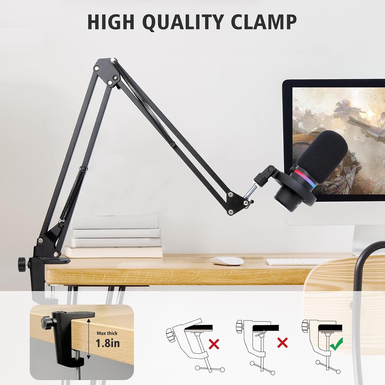 Hyperx Duocast Boom Arm - Hyperx Microphone Arm Compatible with Hyperx Duocast, Mic Arm with Microphone Cover, Improve Sound Quality, Microphone Arm for Duocast by