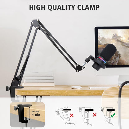 Hyperx Duocast Boom Arm - Hyperx Microphone Arm Compatible with Hyperx Duocast, Mic Arm with Microphone Cover, Improve Sound Quality, Microphone Arm for Duocast by