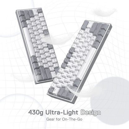 K617 Wired 60% Compact Hot-Swap RGB Gaming Mechanical Keyboard | 61 Keys Design for More Room to Aim, Swap-Ready Socket for Mod, Vibrant 20-Mode Lighting Hype Vibing, Pro Software Supported