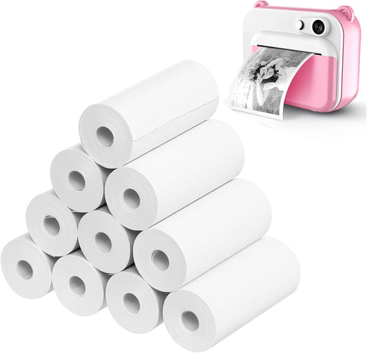 Thermal Print Camera Paper Rolls Thermal Paper for Kids Camera Refill Print Paper 12 Rolls White Printing Paper Till Rolls for Credit Card Instant Print Camera