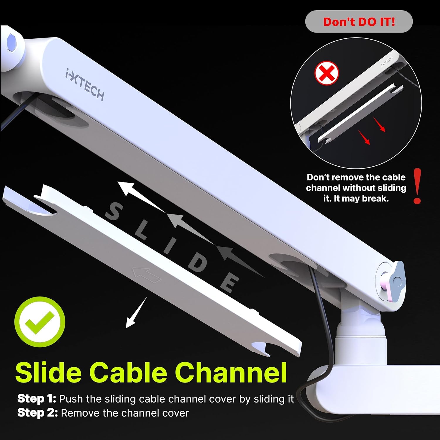 White Microphone Boom Arm Stand Low Profile Boom Arm Adjustable Mic Stand with Built in Cable Management 360° Swivel Mic Arm.