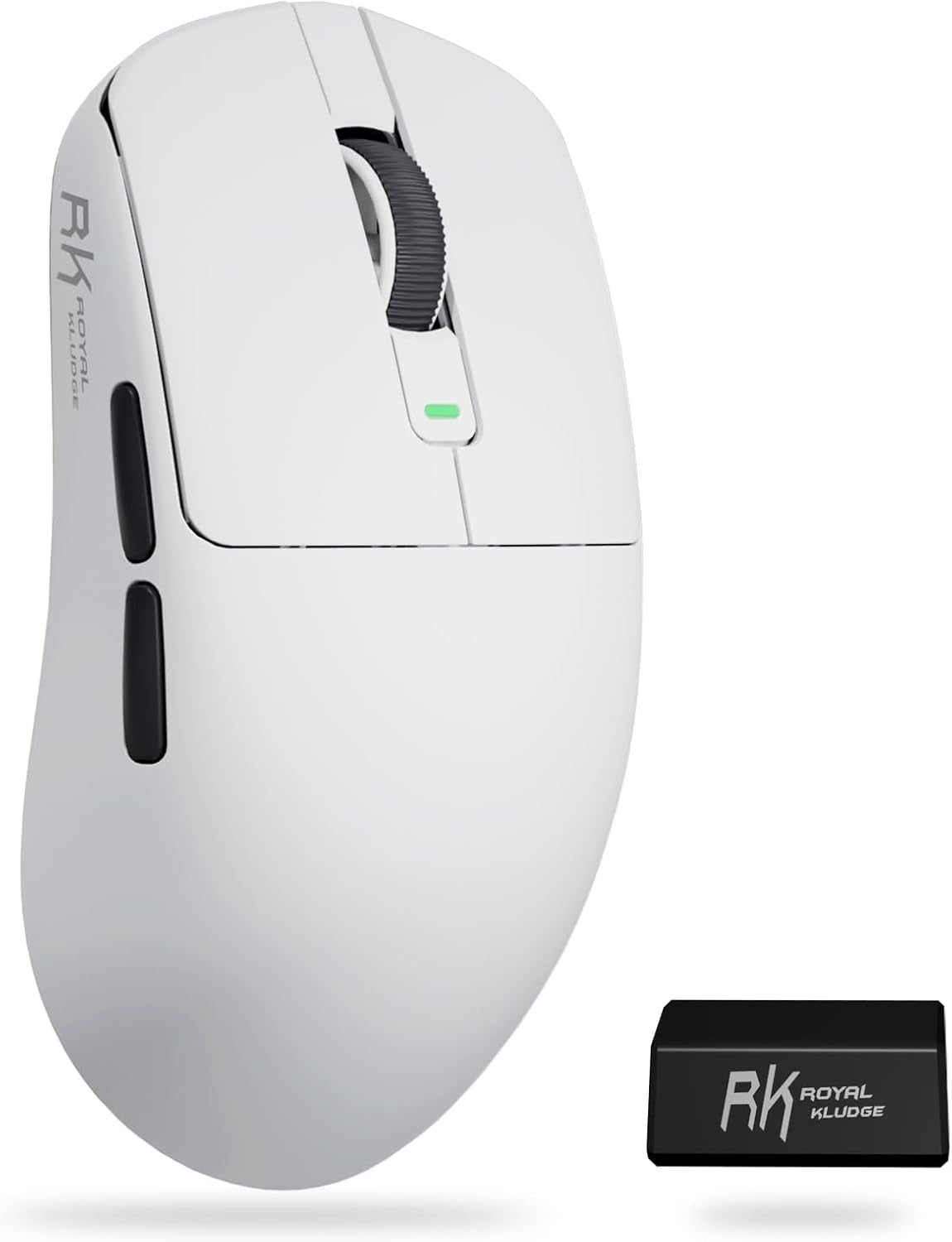RK M3 Gaming Mouse with 42000 DPI PAW3950 Optical Sensor 47G Lightweight Tri-Mode 2.4G/Usb-C/Bluetooth Wireless Mouse 8000Hz Polling Rate with 5 Programmable Buttons White