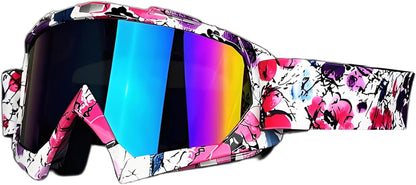 Motocross Goggles ATV Dirtbike Riding Racing Eyewear Windproof Glasses | Eye Protection Safety Goggles, for Youth Men & Women, UV400, Anti-Fog Scratch Lens, Impact Resistant
