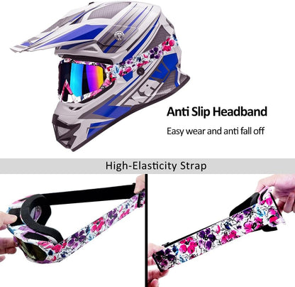 Motocross Goggles ATV Dirtbike Riding Racing Eyewear Windproof Glasses | Eye Protection Safety Goggles, for Youth Men & Women, UV400, Anti-Fog Scratch Lens, Impact Resistant
