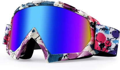 Motocross Goggles ATV Dirtbike Riding Racing Eyewear Windproof Glasses | Eye Protection Safety Goggles, for Youth Men & Women, UV400, Anti-Fog Scratch Lens, Impact Resistant