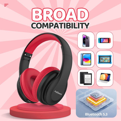 Kids Bluetooth Headphones Over-Ear, 60Hrs, Built-In Mic-Black