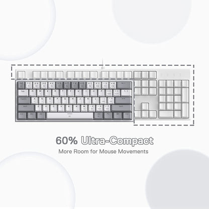 K617 Wired 60% Compact Hot-Swap RGB Gaming Mechanical Keyboard | 61 Keys Design for More Room to Aim, Swap-Ready Socket for Mod, Vibrant 20-Mode Lighting Hype Vibing, Pro Software Supported