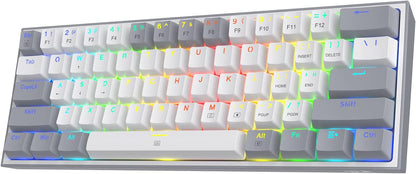 K617 Wired 60% Compact Hot-Swap RGB Gaming Mechanical Keyboard | 61 Keys Design for More Room to Aim, Swap-Ready Socket for Mod, Vibrant 20-Mode Lighting Hype Vibing, Pro Software Supported
