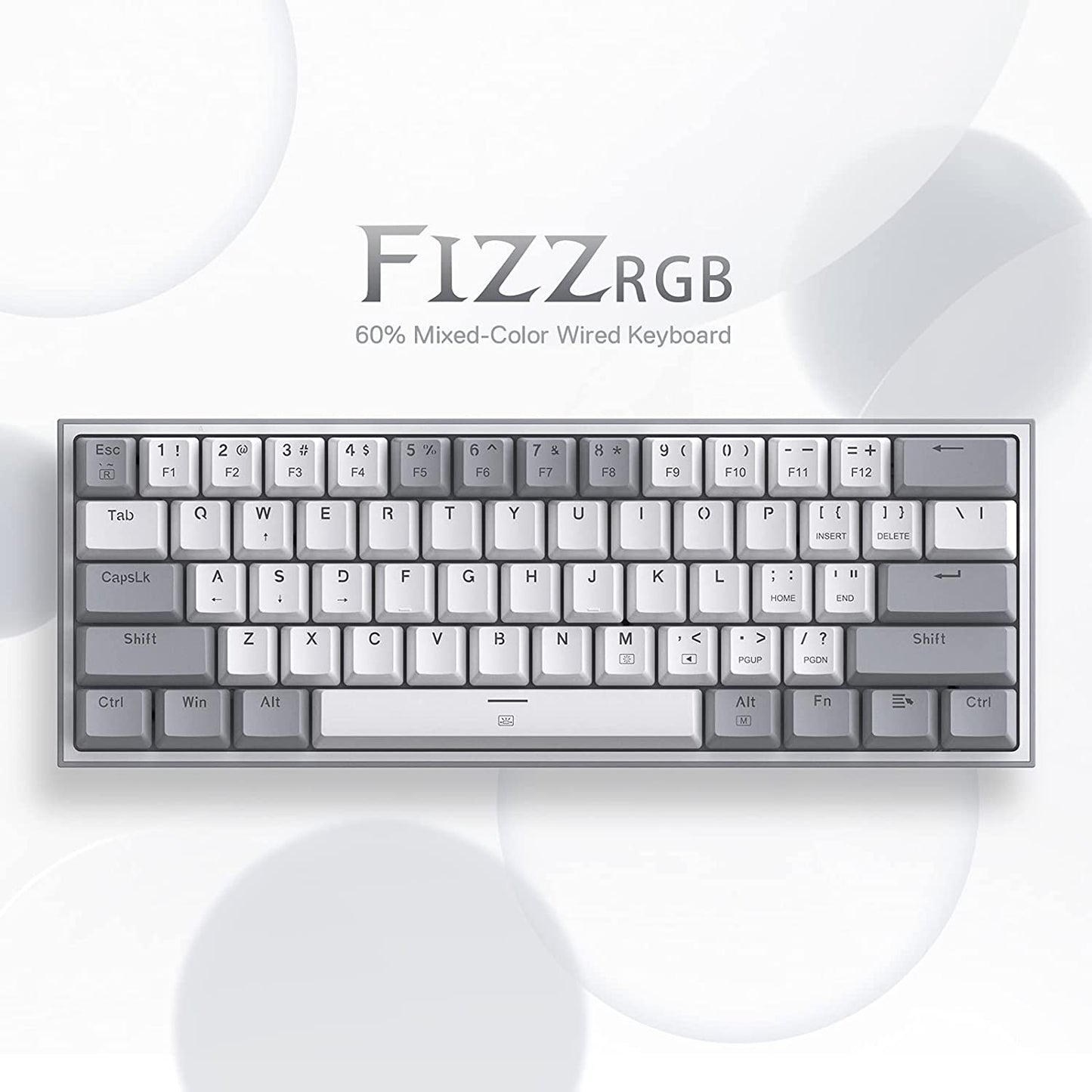 K617 Wired 60% Compact Hot-Swap RGB Gaming Mechanical Keyboard | 61 Keys Design for More Room to Aim, Swap-Ready Socket for Mod, Vibrant 20-Mode Lighting Hype Vibing, Pro Software Supported