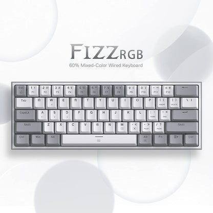 K617 Wired 60% Compact Hot-Swap RGB Gaming Mechanical Keyboard | 61 Keys Design for More Room to Aim, Swap-Ready Socket for Mod, Vibrant 20-Mode Lighting Hype Vibing, Pro Software Supported